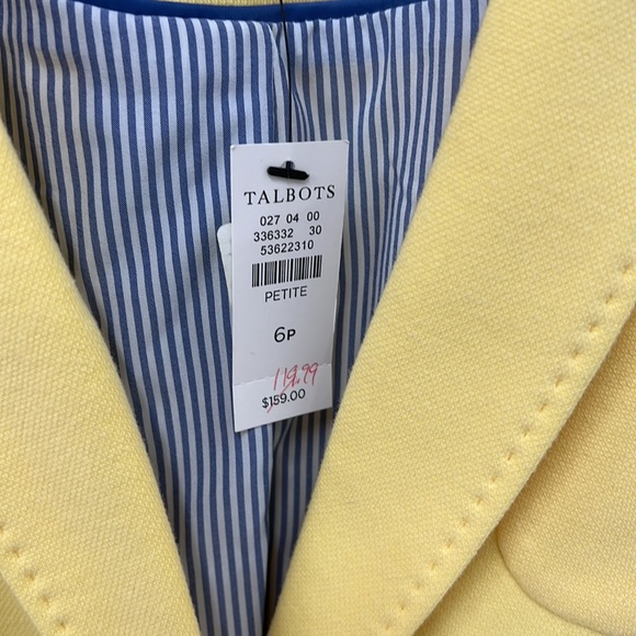 Talbots petite yellow button front blazer - Picture 2 of 5